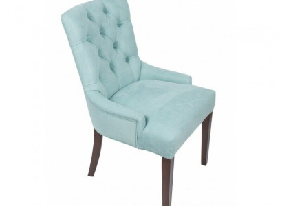 Hellblauer 4-er Sessel-Set Designer Chesterfield Sitzer Polsterstühle